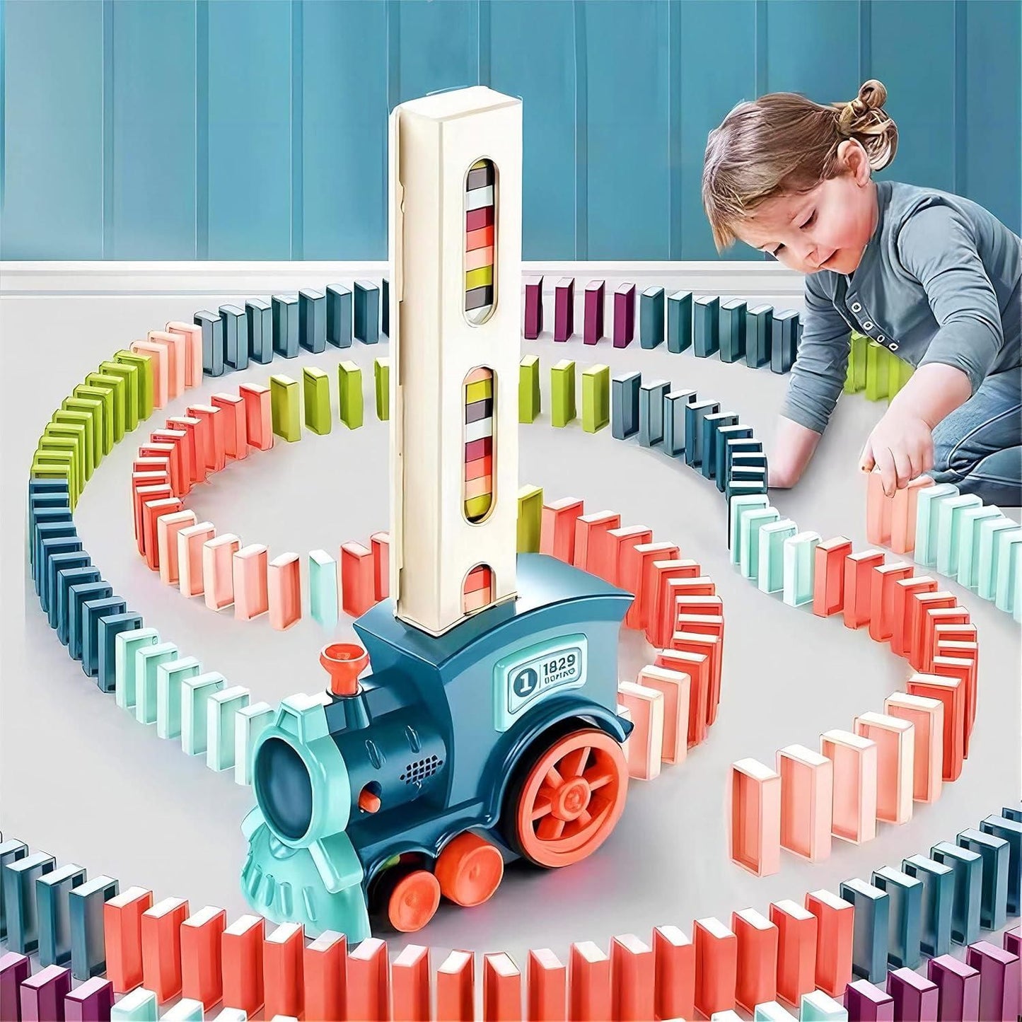 Train Toy Domino Set for Kids | BPA Free Plastic with Sound Effects